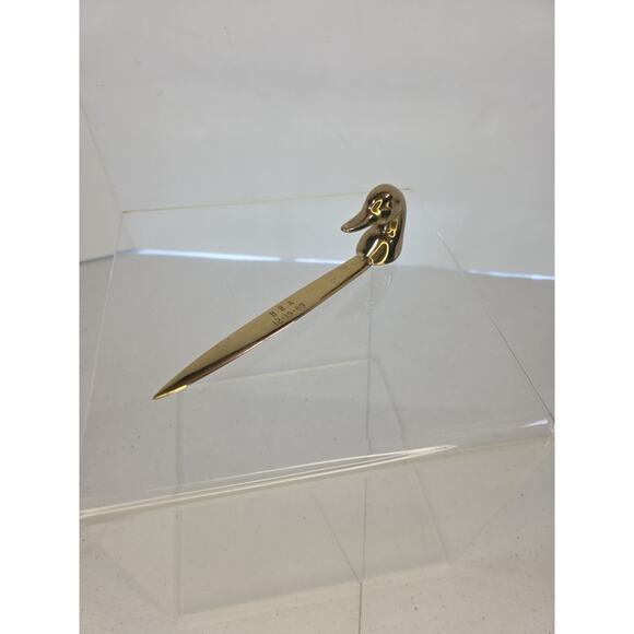 Vintage Solid Brass Duck Head Letter Opener Collector Monogrammed BBA - Picture 3 of 8